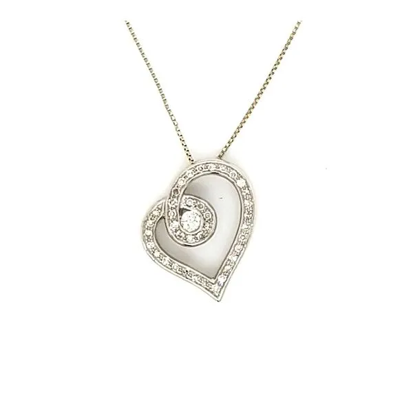 10K White Gold Diamond Heart Pendant Jaymark Jewelers Cold Spring, NY