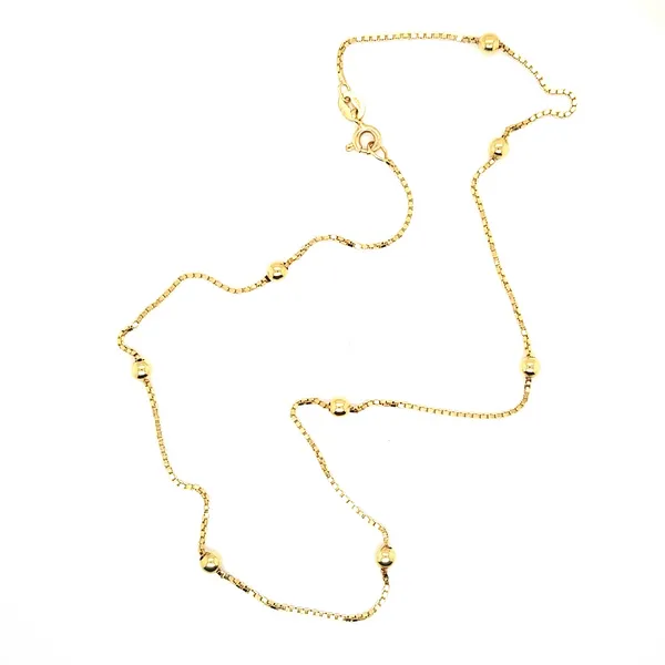 14K Yellow Gold Bead Station Necklace Image 3 Jaymark Jewelers Cold Spring, NY