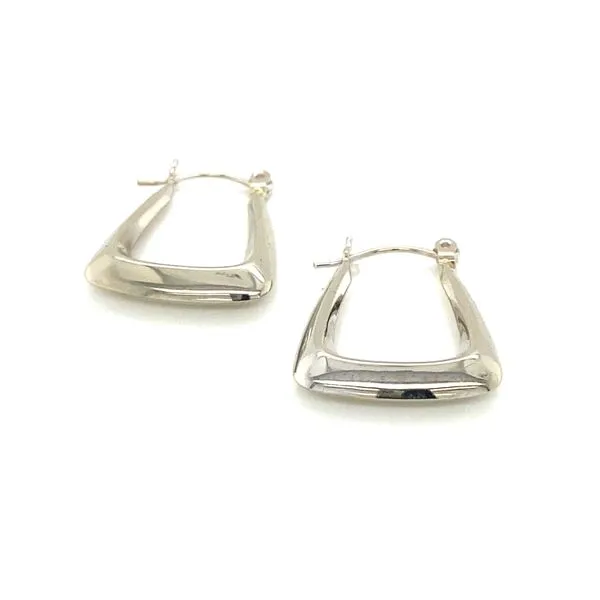 14K White Gold Squared Hoop Earrings Jaymark Jewelers Cold Spring, NY