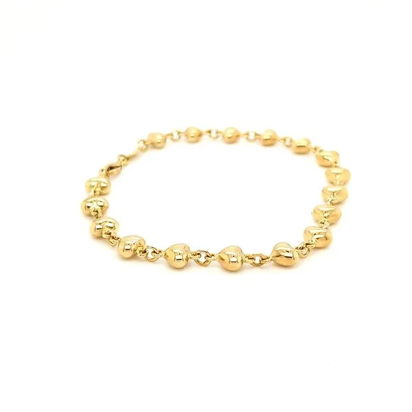 18K Yellow Gold Multi-Heart Bracelet Image 2 Jaymark Jewelers Cold Spring, NY