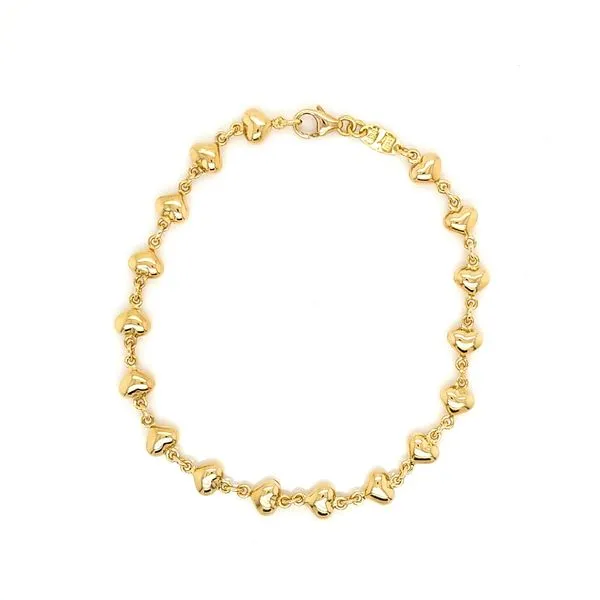 18K Yellow Gold Multi-Heart Bracelet Jaymark Jewelers Cold Spring, NY