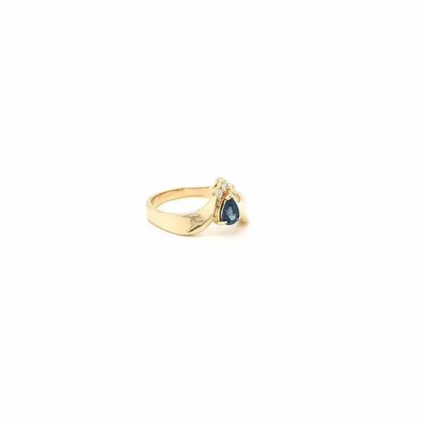 14k Yellow Gold Pear Shape Sapphire Ring Image 2 Jaymark Jewelers Cold Spring, NY