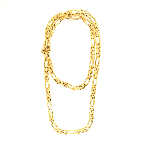 14K Yellow Gold Solid Figaro Link Necklace Image 3 Jaymark Jewelers Cold Spring, NY