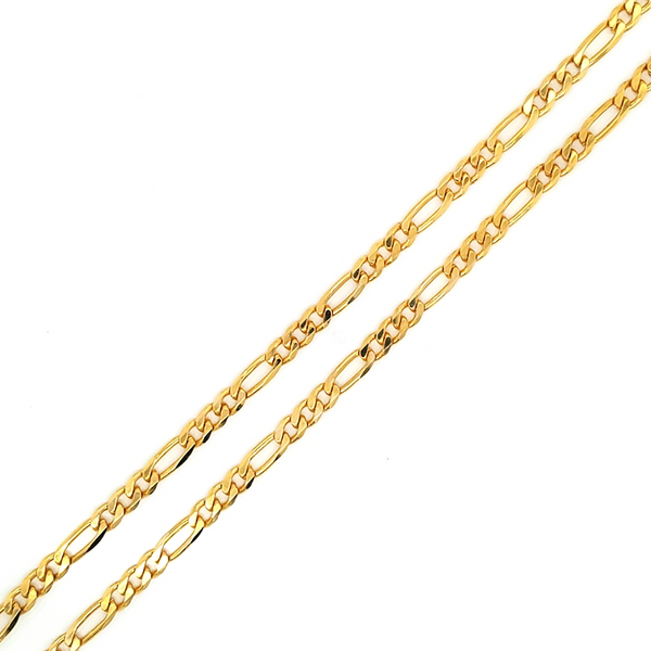 14K Yellow Gold Solid Figaro Link Necklace Jaymark Jewelers Cold Spring, NY