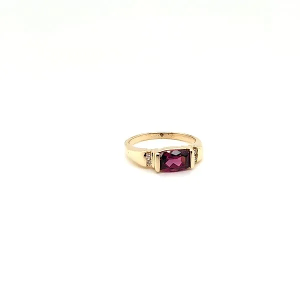 14K Yellow Gold Garnet and Diamond Ring Jaymark Jewelers Cold Spring, NY