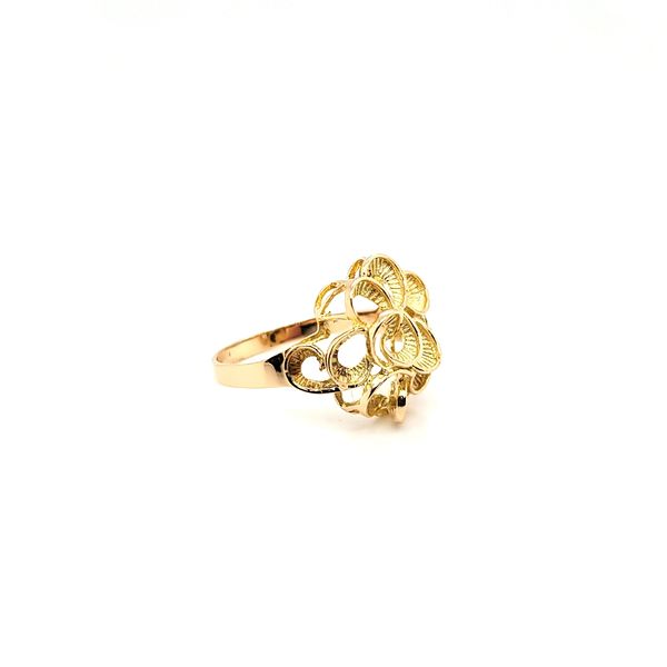 14K Yellow Gold Open Work Flower Ring Image 2 Jaymark Jewelers Cold Spring, NY