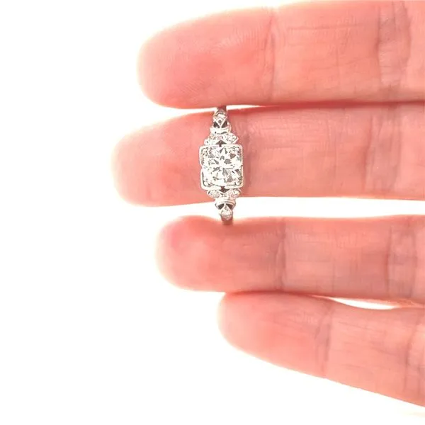 Platinum Vintage Style Diamond Engagement Ring Image 3 Jaymark Jewelers Cold Spring, NY