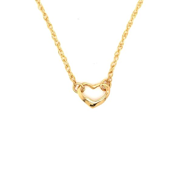 14K Yellow Gold Floating Heart Necklace Jaymark Jewelers Cold Spring, NY