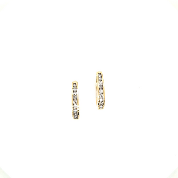 10K Yellow Gold Diamond Hoops Jaymark Jewelers Cold Spring, NY