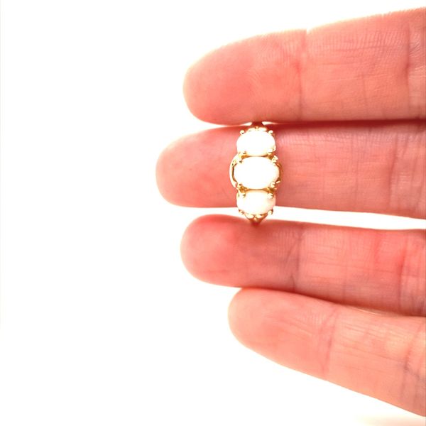 10K Yellow Gold 3 Stone Opal Ring Image 4 Jaymark Jewelers Cold Spring, NY