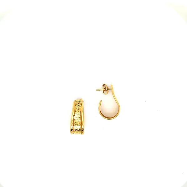 18K Yellow Gold J-Hoop Earrings Image 2 Jaymark Jewelers Cold Spring, NY