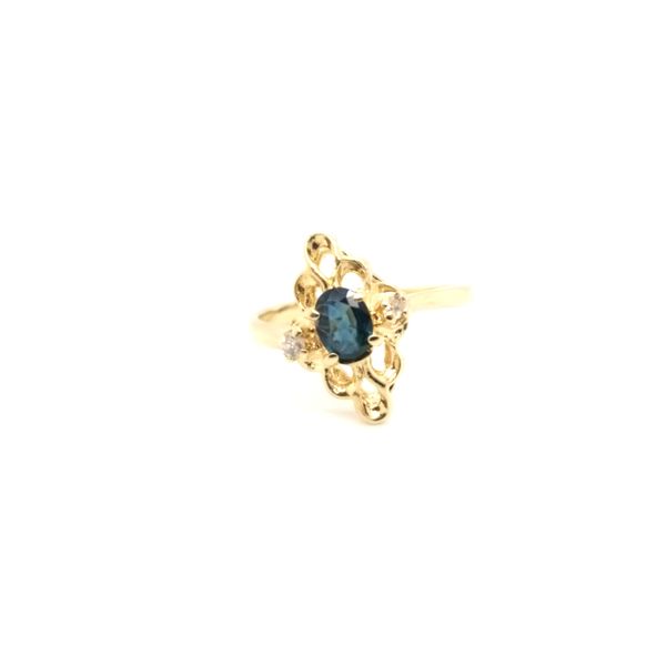 14K Yellow Gold Sapphire and Diamond Ring Jaymark Jewelers Cold Spring, NY