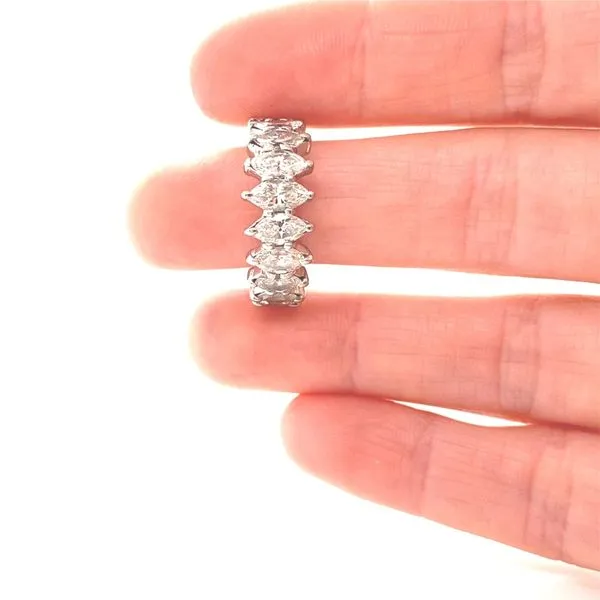14K White Gold Marquise Diamond Eternity Band Image 2 Jaymark Jewelers Cold Spring, NY
