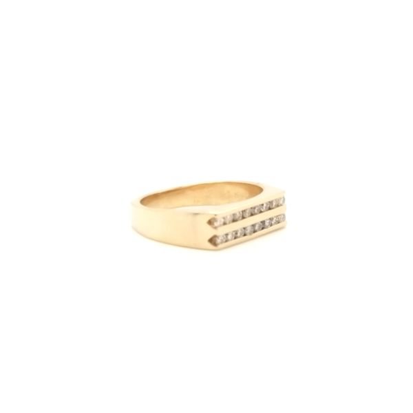 14K Yellow Gold Double Row Diamond Ring Image 2 Jaymark Jewelers Cold Spring, NY