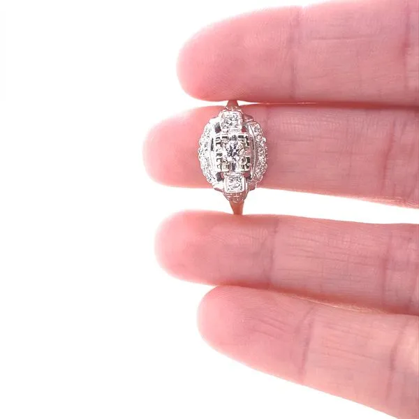 14K Two Tone Gold Vintage Style Diamond Engagement Ring Image 2 Jaymark Jewelers Cold Spring, NY