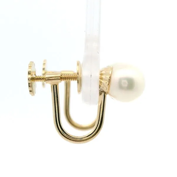 14K Yellow Gold 6mm Pearl Non-Pierced Earrings Image 3 Jaymark Jewelers Cold Spring, NY