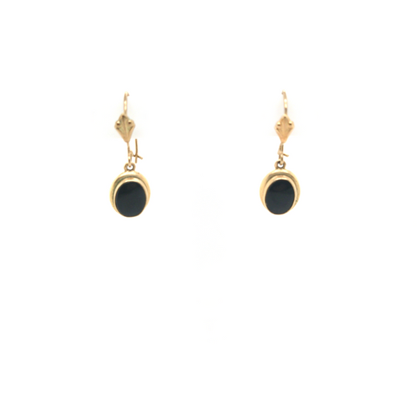 10K Yellow Gold Onyx Dangle Earrings Jaymark Jewelers Cold Spring, NY