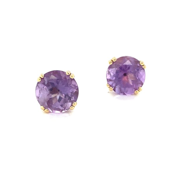 14K Yellow Gold Amethyst Stud Earrings Jaymark Jewelers Cold Spring, NY