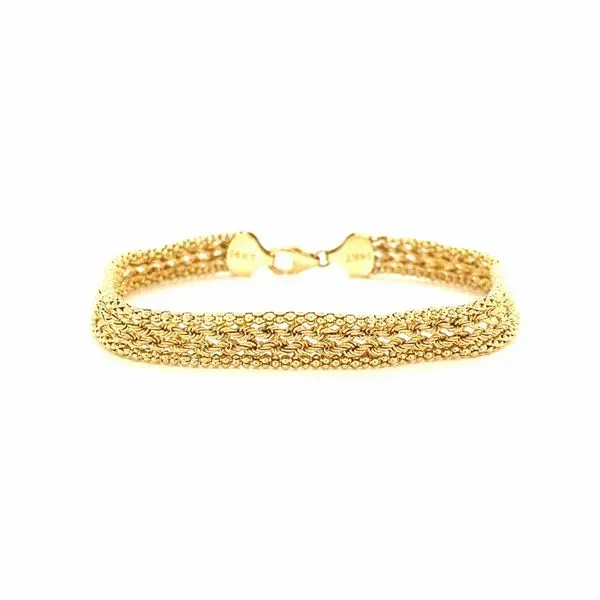 14K Yellow Gold Hollow Beaded Rope Bracelet Jaymark Jewelers Cold Spring, NY