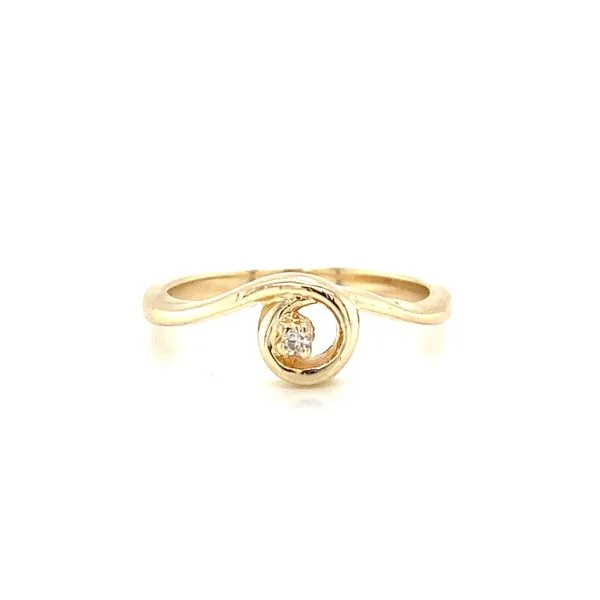 14K Yellow Gold Petit Swirl Diamond Ring Jaymark Jewelers Cold Spring, NY