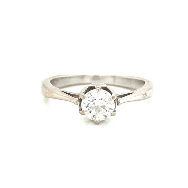 18K White Gold Solitaire Diamond Engagement Ring Jaymark Jewelers Cold Spring, NY