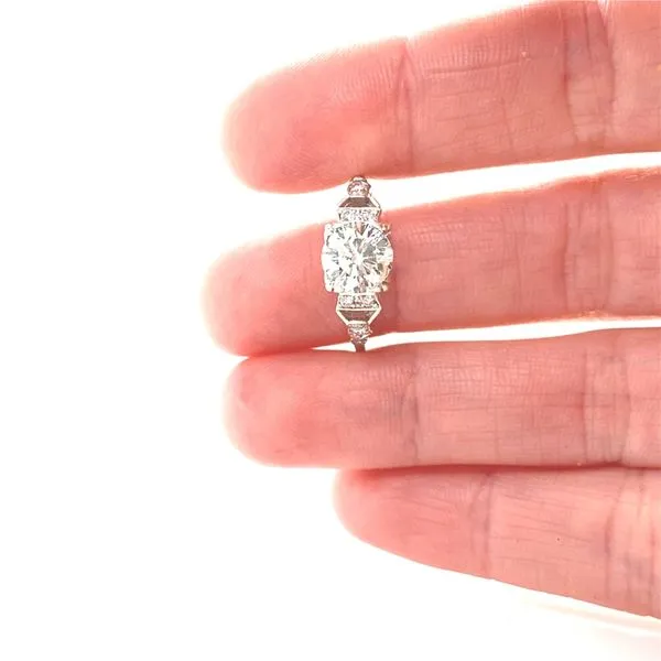 14K White Gold Vintage Diamond Engagement Ring Image 2 Jaymark Jewelers Cold Spring, NY