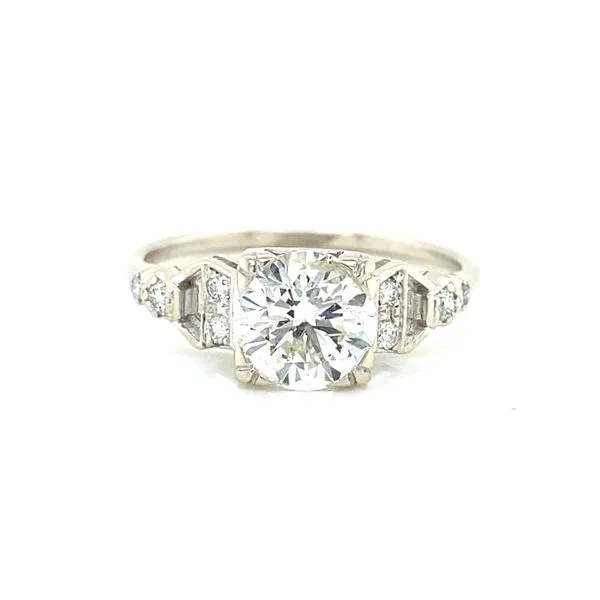 14K White Gold Vintage Diamond Engagement Ring Jaymark Jewelers Cold Spring, NY