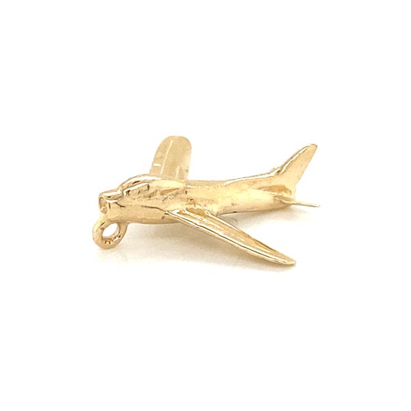 14K Yellow Gold Airplane Charm/Pendant Jaymark Jewelers Cold Spring, NY