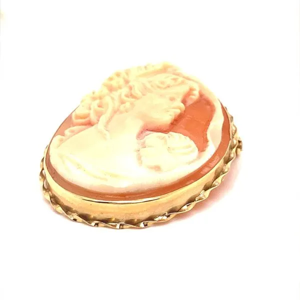 14K Yellow Gold Mother and Child Cameo Pin/Pendant Image 3 Jaymark Jewelers Cold Spring, NY