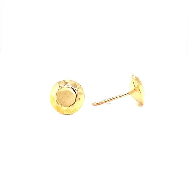 14K Yellow Gold Faceted Stud Earrings Image 2 Jaymark Jewelers Cold Spring, NY