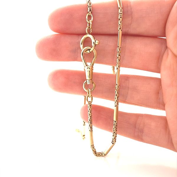 14K Yellow Gold Watch Fob Chain Necklace Image 2 Jaymark Jewelers Cold Spring, NY