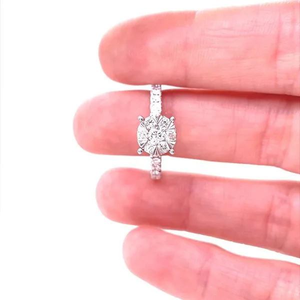 14K White Gold Cluster Diamond Engagement Ring Image 2 Jaymark Jewelers Cold Spring, NY