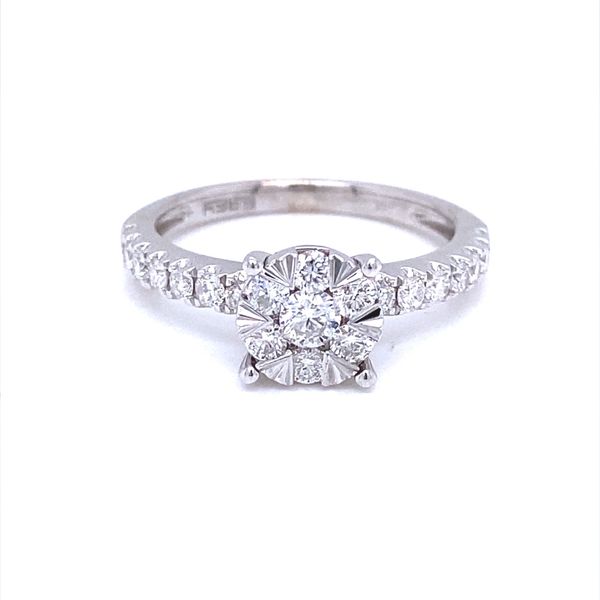 14K White Gold Cluster Diamond Engagement Ring Jaymark Jewelers Cold Spring, NY