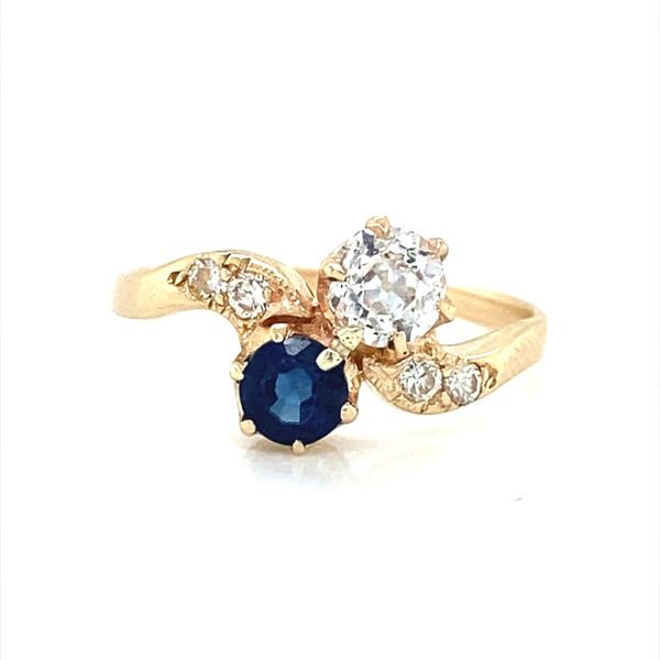 14K Yellow Gold Sapphire and Diamond Toi et Moi Ring Jaymark Jewelers Cold Spring, NY