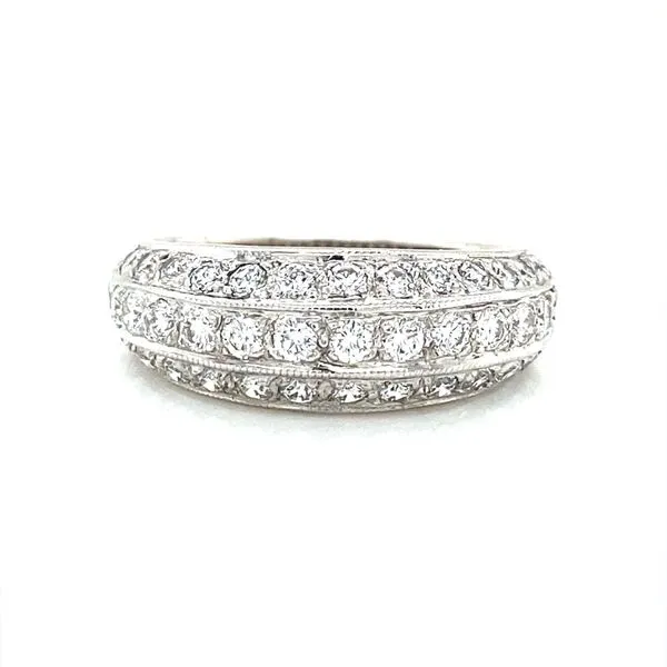 18K White Gold Diamond Domed Ring Jaymark Jewelers Cold Spring, NY