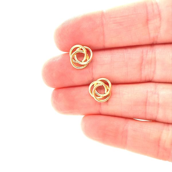 14K Yellow Gold Knot Earrings Image 2 Jaymark Jewelers Cold Spring, NY