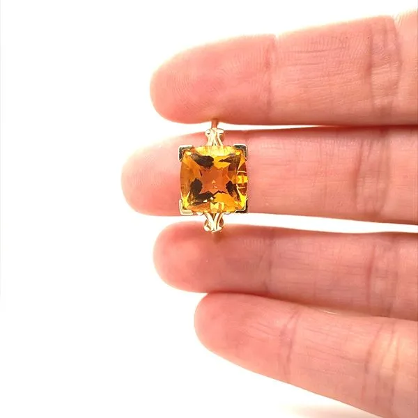 14K Yellow Gold Princess Cut Citrine Ring Image 3 Jaymark Jewelers Cold Spring, NY