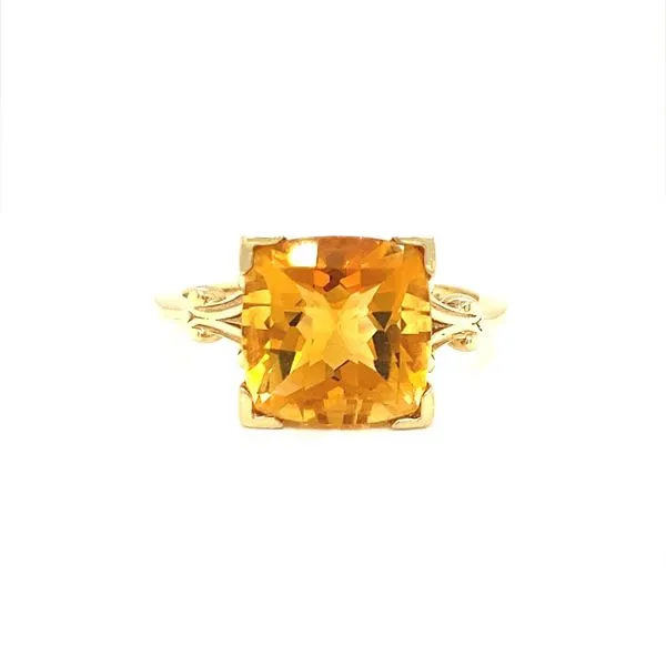 14K Yellow Gold Princess Cut Citrine Ring Jaymark Jewelers Cold Spring, NY