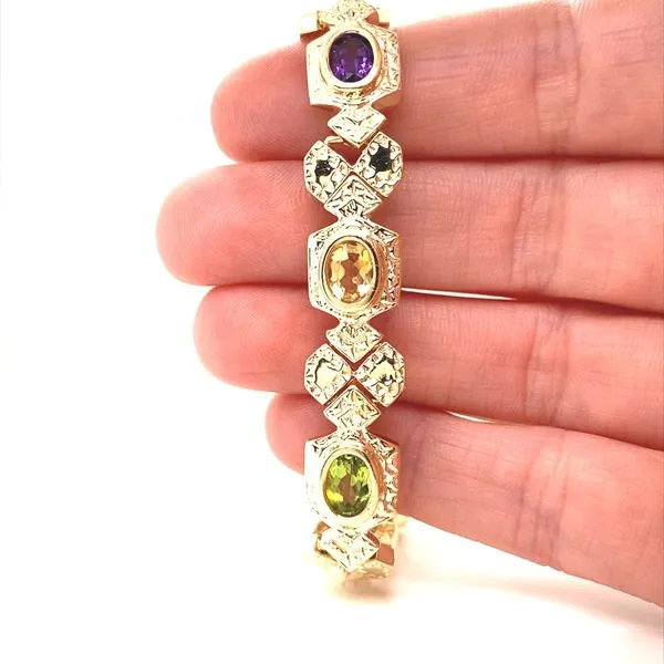 14K Yellow Gold Multi-Gemstone Bracelet Image 2 Jaymark Jewelers Cold Spring, NY
