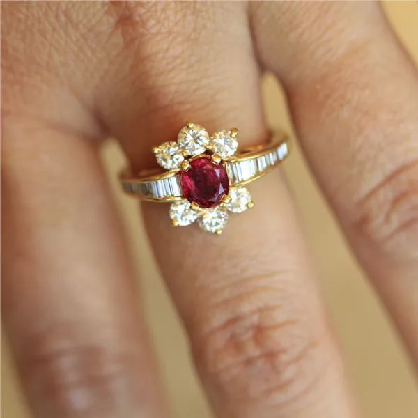 18K Yellow Gold Ruby and Diamond Ring Image 4 Jaymark Jewelers Cold Spring, NY