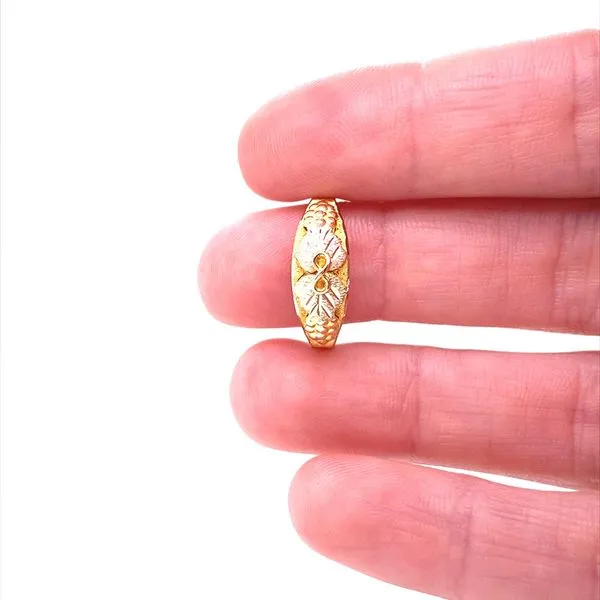 10K Tri Color Gold Floral Band Image 2 Jaymark Jewelers Cold Spring, NY
