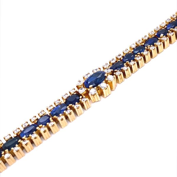 18K Yellow Gold Sapphire and Diamond Bracelet Image 3 Jaymark Jewelers Cold Spring, NY