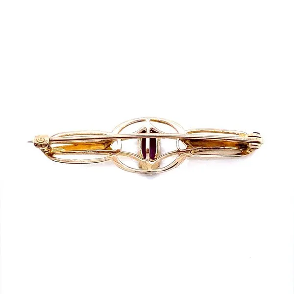 14K Yellow Gold Vintage Amethyst Pin Image 3 Jaymark Jewelers Cold Spring, NY
