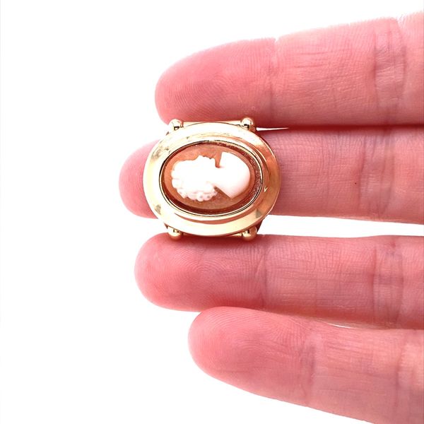 14K Yellow Gold Wide Open Back Cameo Ring Image 2 Jaymark Jewelers Cold Spring, NY