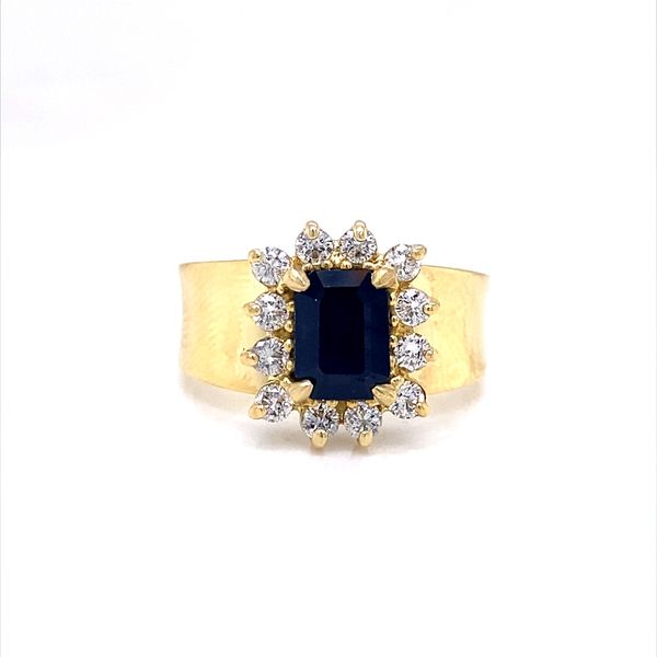 18K Yellow Gold Sapphire and Diamond Ring Jaymark Jewelers Cold Spring, NY