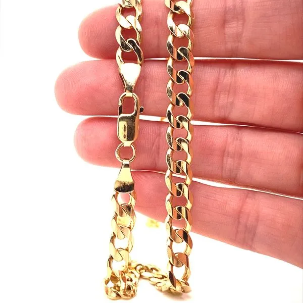14K Yellow Gold Flat Curb Chain Image 2 Jaymark Jewelers Cold Spring, NY