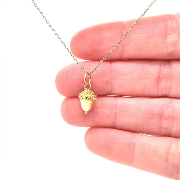 14K Yellow Gold Acorn Charm/Pendant Image 2 Jaymark Jewelers Cold Spring, NY