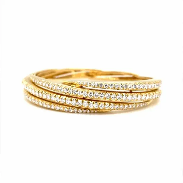 18K Yellow Gold Diamond Wave Bracelet Jaymark Jewelers Cold Spring, NY