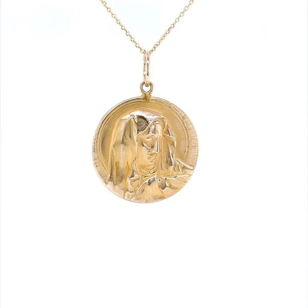 14K Yellow Gold Madonna Medal Pendant Jaymark Jewelers Cold Spring, NY
