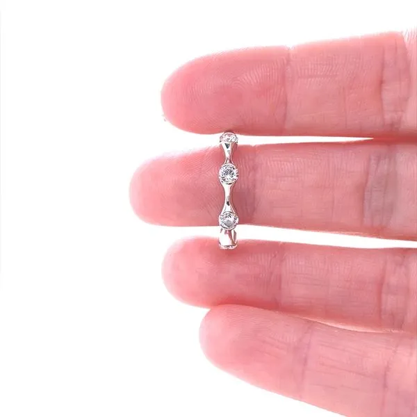 14K White Gold 5 Stone Diamond Band Image 2 Jaymark Jewelers Cold Spring, NY